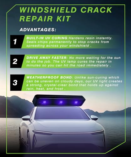 Windshield Chip Repair Kit, Windshield Repair Kit For Chips And Cracks - 2026 Upgrade Windshield Crack Repair Kit, Rock Chip Repair Kit Windshield, Glass Repair Liquid For Cracks And Chips With Curing - Thumbnail 2