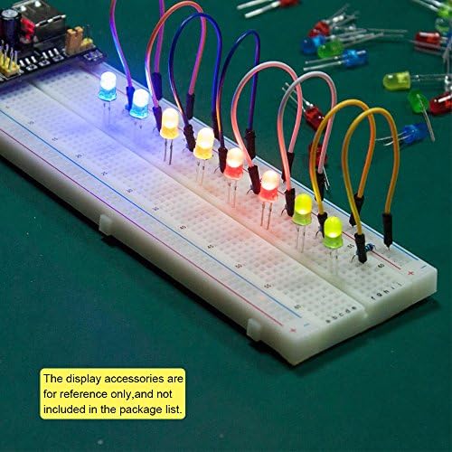 KEYESTUDIO Starter Kit with 3.3V 5V Breadboard Power Module, 830 points Breadboard kit, 65pcs Jumper Wire for Arduino UN0, MEGA R3