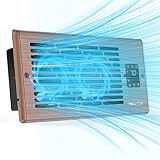 Hisummer Register Booster Fan for 4 x 10 Floor Vent Duct Openings, 150 CFM Airflow, 17 dB Quiet, 3s Thermostat Sensor, 10-Speed AC Vent Booster Fan with Remote, Easy Install (Oil-Rubbed Bronze)