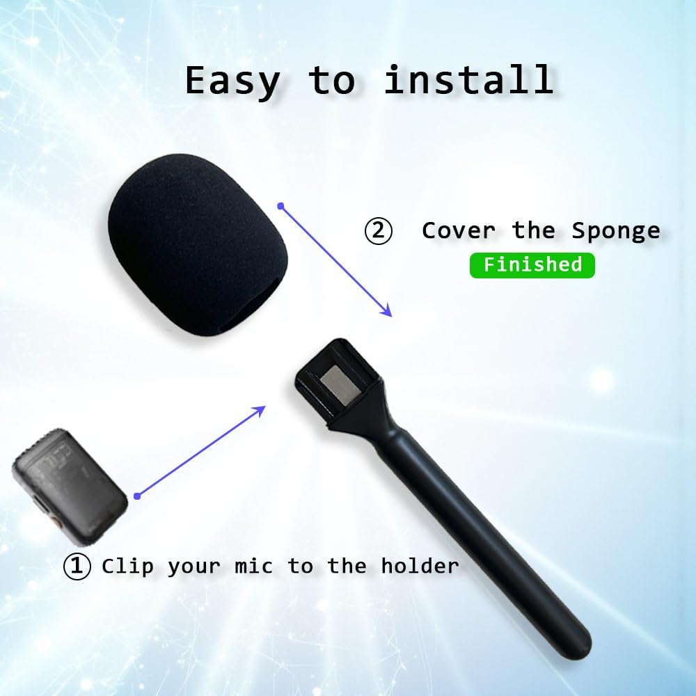 QJYTH Mic Holder Adapter For Dji Mic 1/2 / mini, Microphone Handle Handheld Compatible With Rode Wireless Go II/Pro and More Wireless Microphones - Image 5