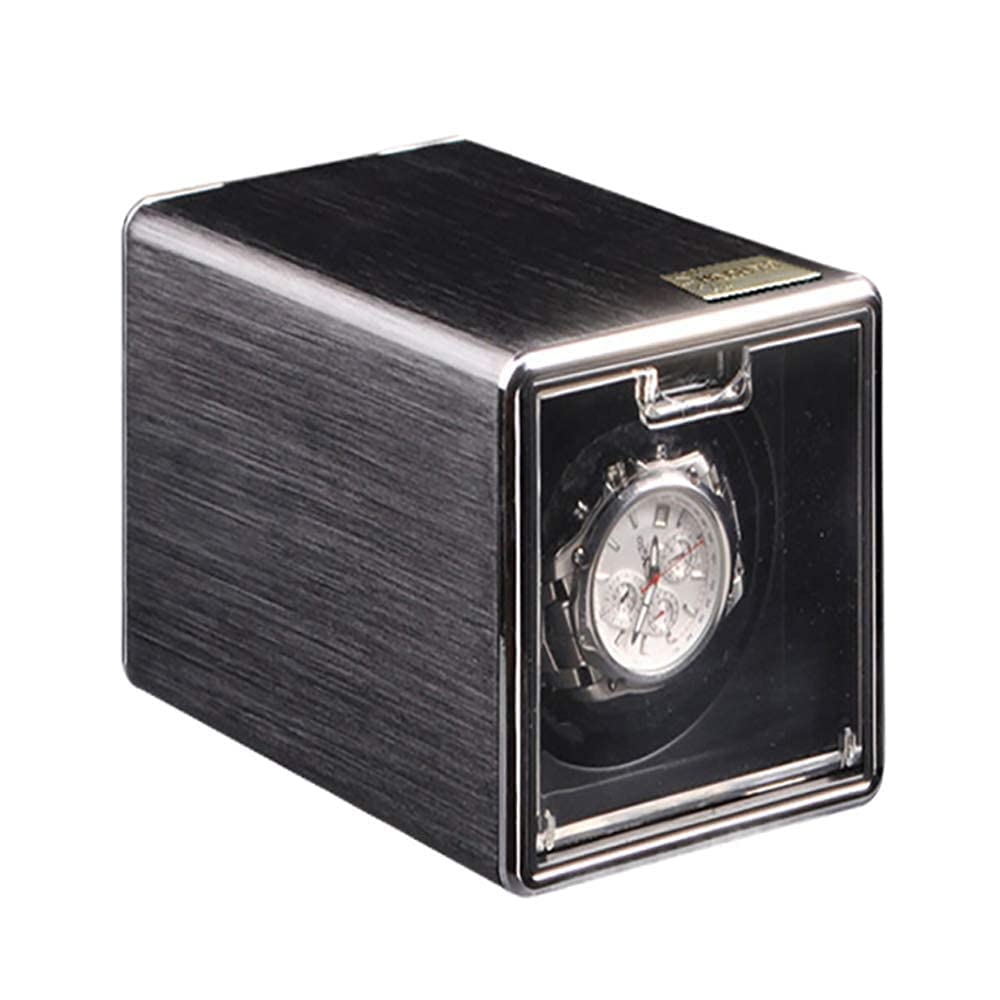 Enrollador de Reloj automático, Estuche enrollador automático de un Solo Reloj para 1 Reloj con Motor silencioso Caja de exhibición de Almacenamiento de Relojes giratorios (5) (1)