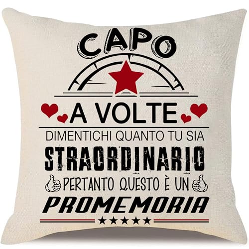 Tu Sia Straordinario Regalo d'Ispirazione per il Capo - Copricuscino Promemoria per Compleanno, Natale, Addio, Promozione, Pensionamento (Uomo)