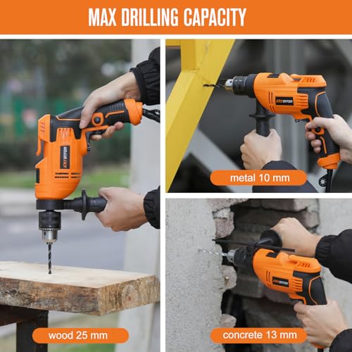 Extbtfor 5.8Amp Hammer Drill,1/2" Variable Speed 9 Bits,Aauxiliary Handle by Extbtfor - Used condition - Image 5