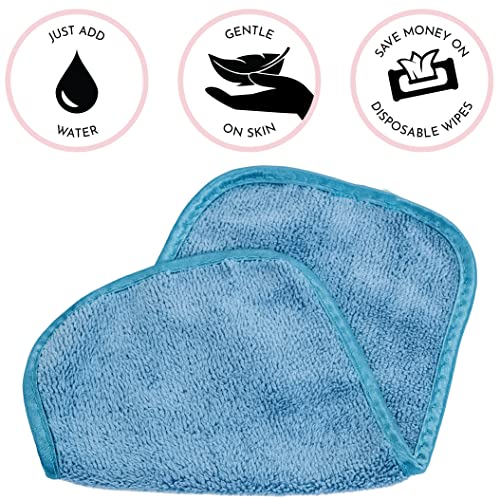 S&T INC. Makeup Remover Wipes for Skin Care, Reusable Makeup Wipes or Face Towels, Travel Essentials, Assorted Colors, 6 In. by 12 In., 5PK