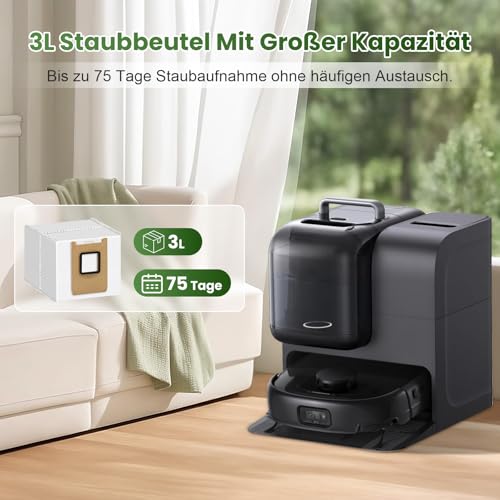 10 Stück Staubbeutel für eufy Omni E25 HydroJet / E28 HydroJet Saugroboter, Große Kapazität Vliesstoffe Staubsaugerbeutel Ersatzteil