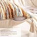 WANLIRD Boho Throw Pillow Covers 18x18 Set of 2 Woven Tufted Farmhouse Pillows Cover with Tassels Textured Striped Cushion Case Neutral Pillow Cases Decorative Pillowcase for Sofa Couch Bed,Rust
