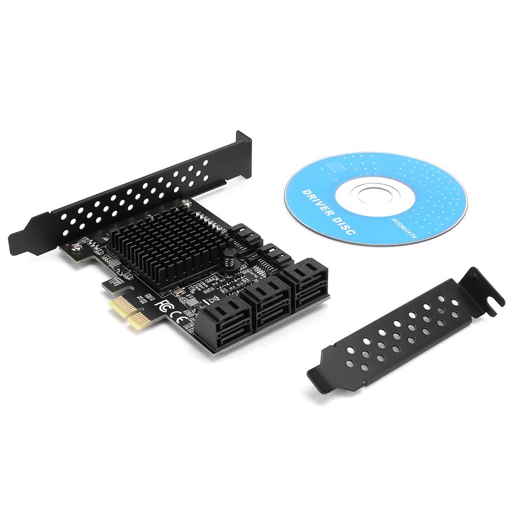 Dpofirs PCE8SAT-M01 - PCI-E zu SATA 3.0-Karte, 8-Port-SATA3.0-Erweiterungskarte, Kompatibel mit SATA6G/3G/1,5G Festplatten,PCI-E 1x/2x/4x/8x/16x Schnittstelle