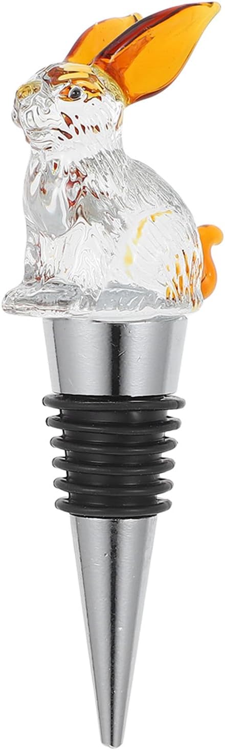 SAFIGLE Crystal Rabbit Wine Stopper Reusable Leakproof Beverage Sealers Decorative Wine Bottle Cap Preserves Flavor and Aroma with Spillproof Design