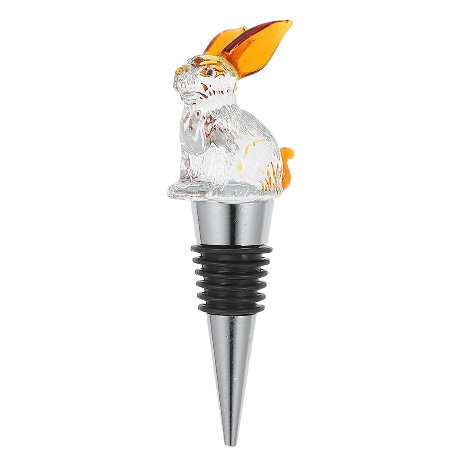 SAFIGLE Crystal Rabbit Wine Stopper Reusable Leakproof Beverage Sealers Decorative Wine Bottle Cap Preserves Flavor and Aroma with Spillproof Design