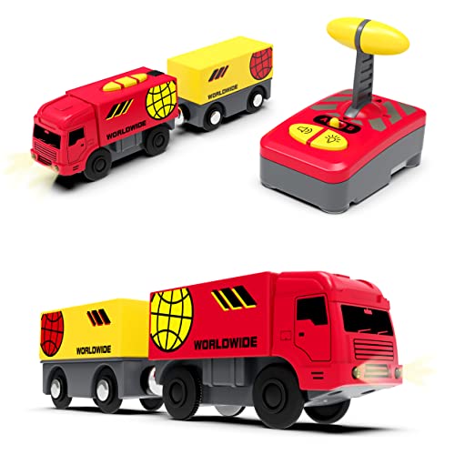 Train Toy For Toddlers, Battery Operated Locomotive Train With Magnetic Connection, Remote Control Train For Wooden Tracks, Compatible With Thomas, Brio, Chuggington #TOP5