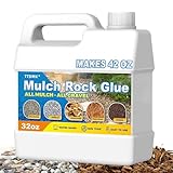 Concentrate 32oz Rock Glue for Landscaping, Mulch Glue, Fast Drying Gravel Landscape Lock Adhesive for Outdoor, Garden, Yard, Mulch Gravel Binder Spray, Easy Hold Bark Binder Spray for Stone