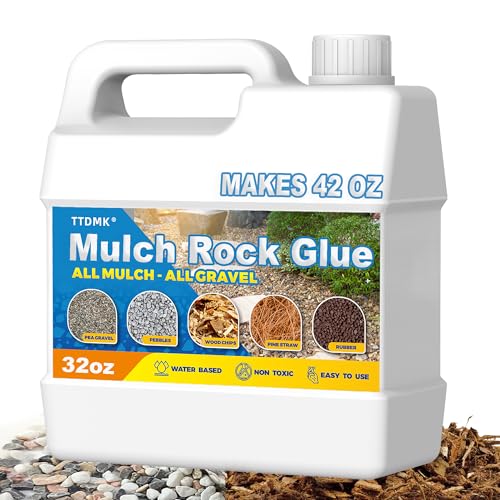Make 42oz Rock Glue for Landscaping, Concentrated Mulch Glue, Gravel Binder for Pea Gravel, Bark, Waterproof Clear Outdoor Mulch Anchor, Stone Stabilizer for Paths, Patios, Driveways & Garden Border