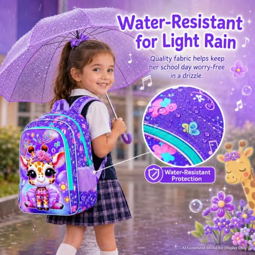 Image of WZLVO 3PCS Kids Backpack for Girls, Unicorn Dinosaur Animal Prechool Elementary Kindergarten School Bookbag with Lunch Box