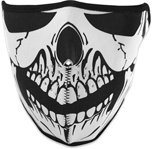 ZaySoo Black/White Dust Proof Half Face Dragon Mask For Bike|Cycle Balaclava for Men & Women (Size: Free, 1 Piece)