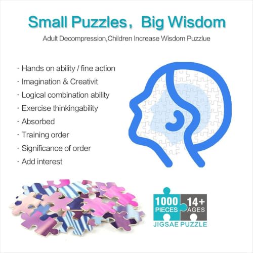 Puzzle de 1000 piezas redondo con diseño de cebra rosa para relajación y decoración en casa 3