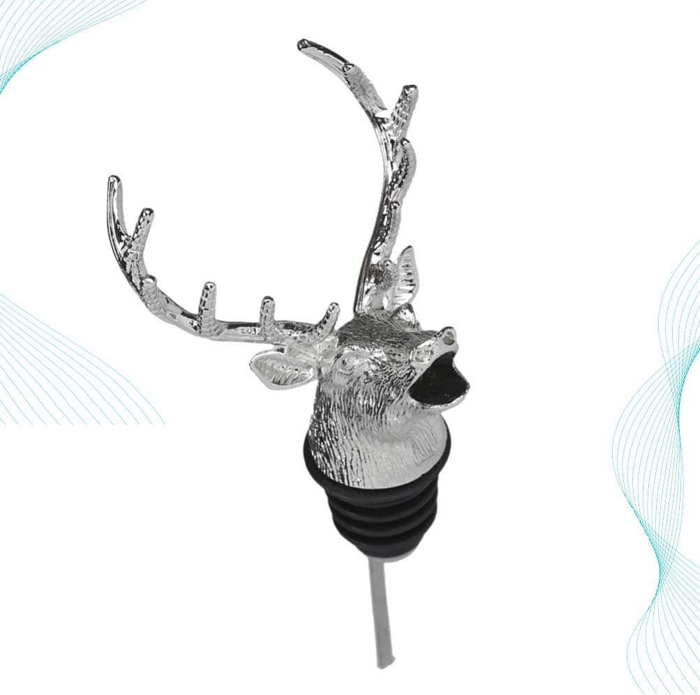 Cabilock Deer Head Wine Pourer Animal Bottle Stopper for Bar Restaurant Wine Bottles