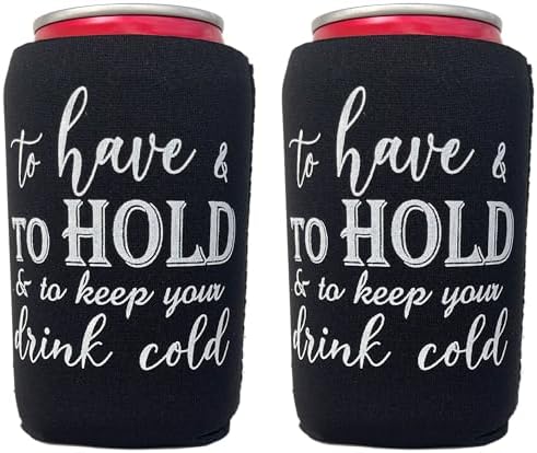 Wedding Can Cooler Collapsible Insulated Neoprene Drink Holder Bulk Party Guest Gifts Can Sleeves Bridal Shower Party Favors for Wedding Engagements Bachelorette Party Supplies Axipmyh (10 blacks) image 2