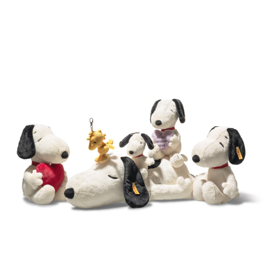 Steiff Peluche Snoopy Love, Peluche Adorable, para niños y niñas, bebés a Partir de 0 Meses, Friends, Peluche 30 cm, Blanco, 024375