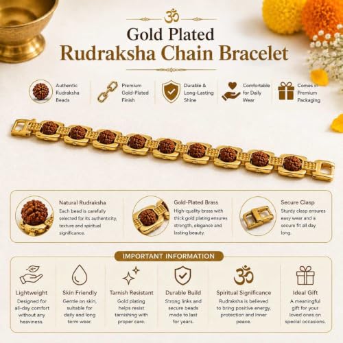 Image of Natural Rudraksha Beaded Bracelet for Men & Women | Spiritual Prosperity & Positive Energy Accessory