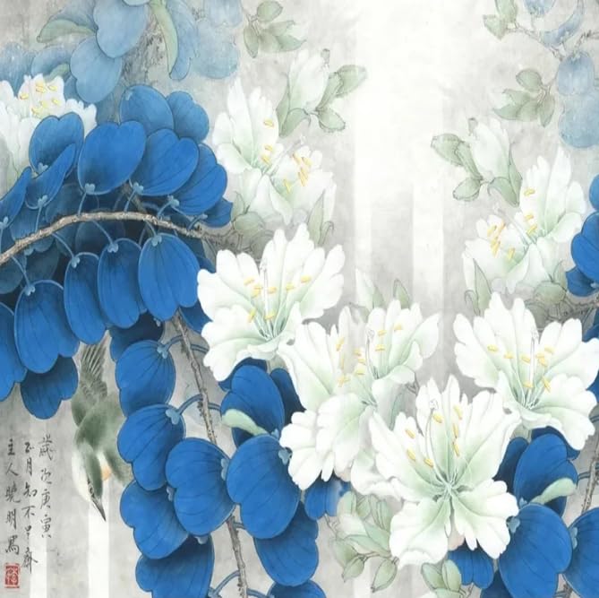 Fond d'écran 3D bleu pour masquer un mur nu avec élégance