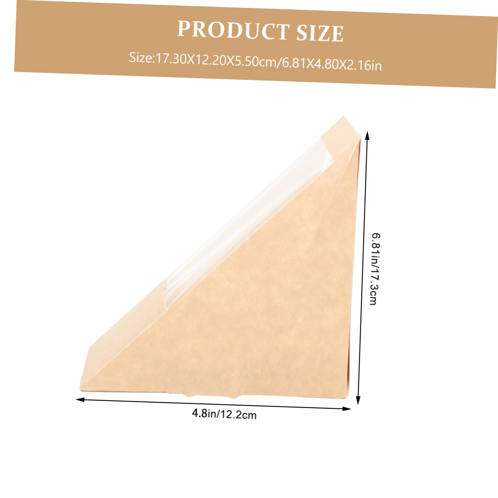 Alipis 100pièces Boîtes à Emporter Chinoises Papier Boîtes Kraft Triangulaires Pour Sandwichs Gâteaux Et Desserts