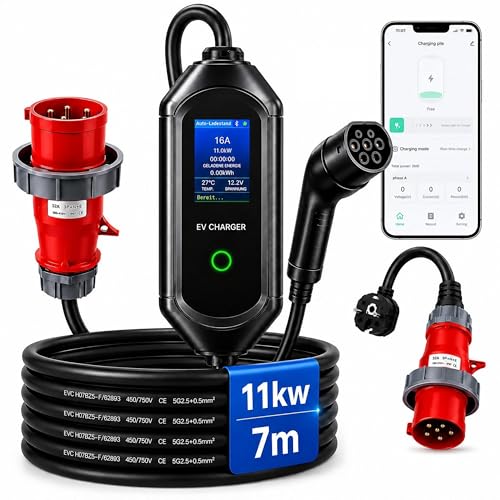 Glosante mobiele Wallbox 11kW met Type 2-aansluiting