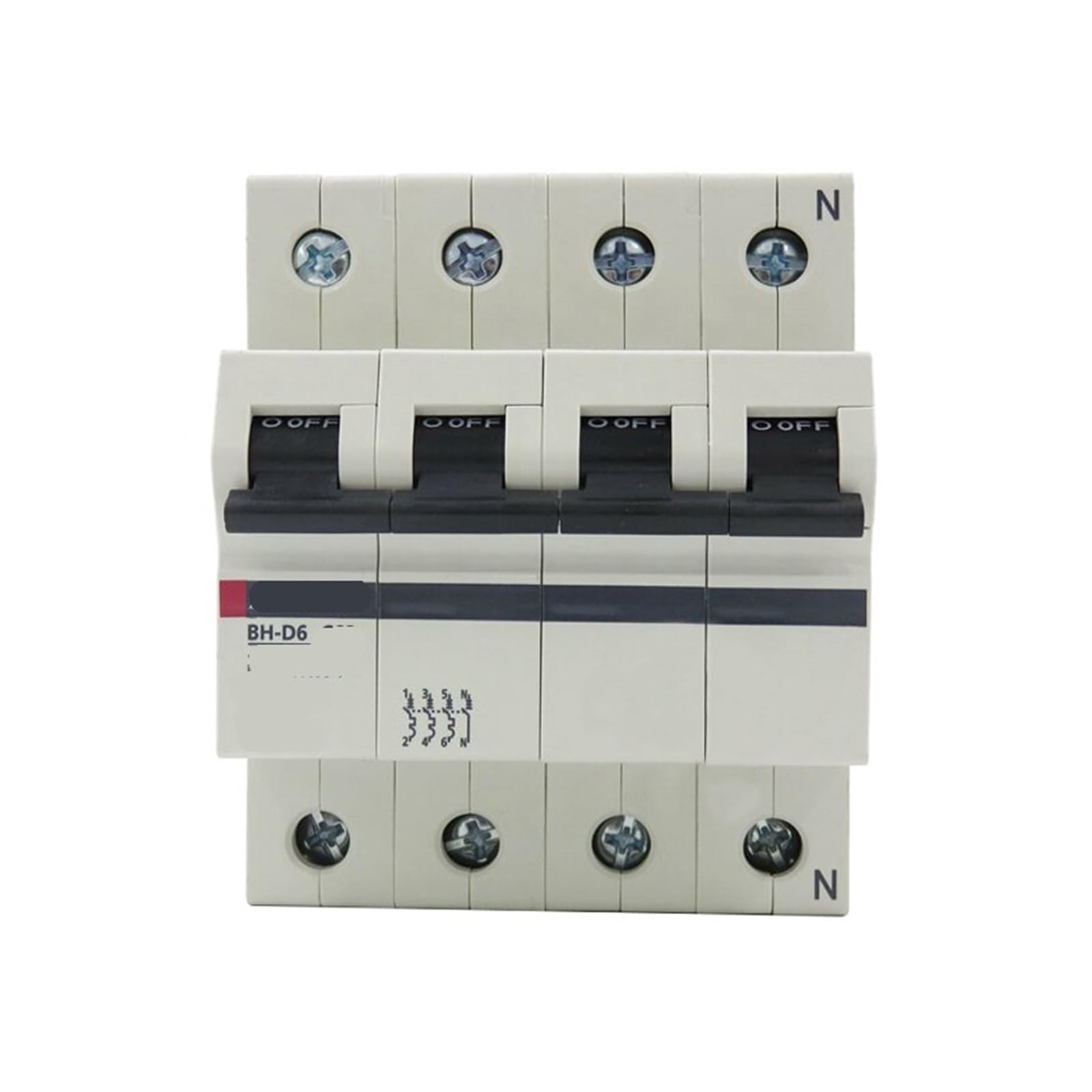 Disjoncteur miniature BH-D6 4P 25A éviter les surcharges et coupures du réseau triphasé
