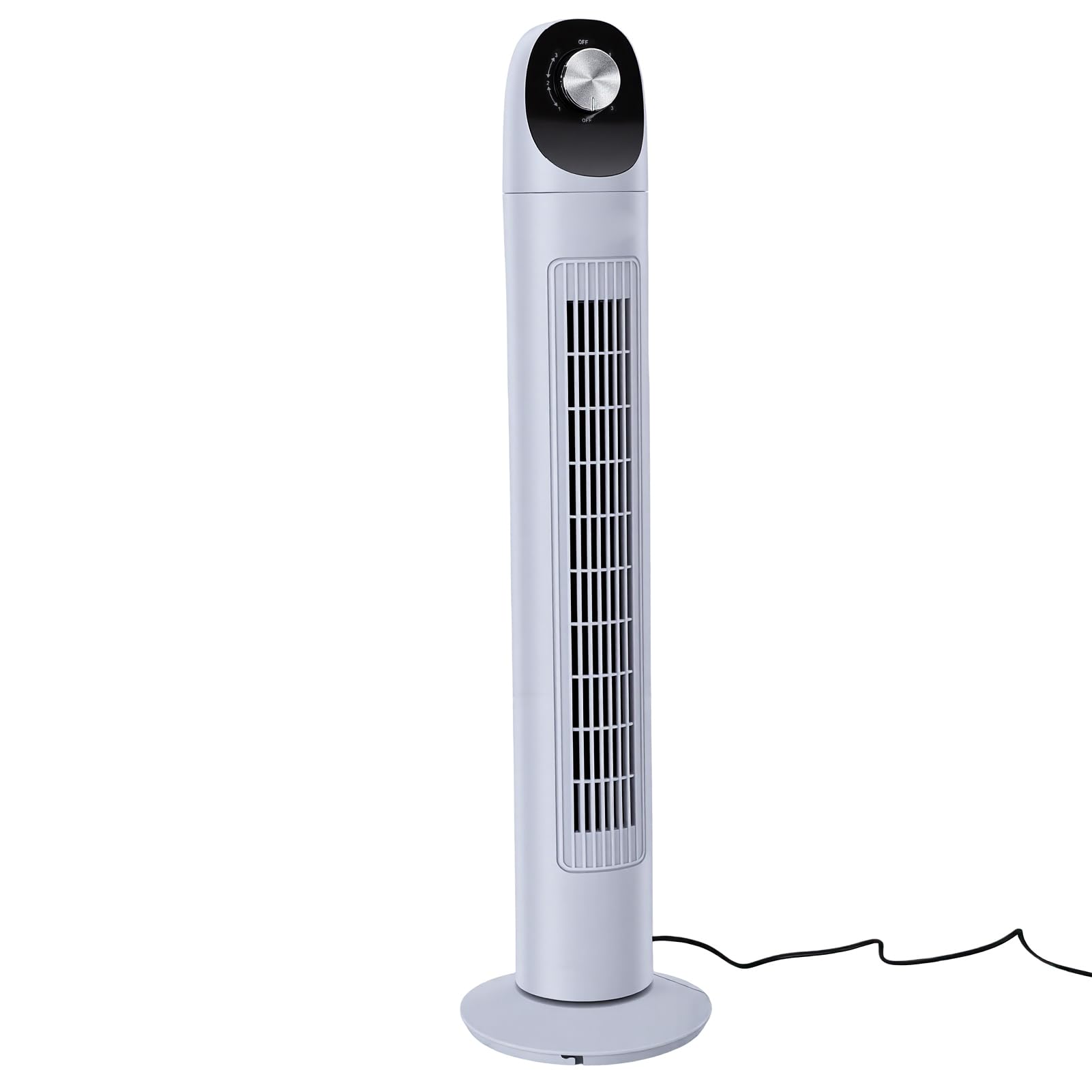 Qcwwy Wentylator Stołowy 45 W Wentylator Wieżowy z możliwością Podłączenia, Biały, 3 Poziomy Regulacji Prędkości, Funkcja Timera 7,5 godz., Cicha Praca, Bezpieczny Bezłopatkowy, do urządzeń Domowych