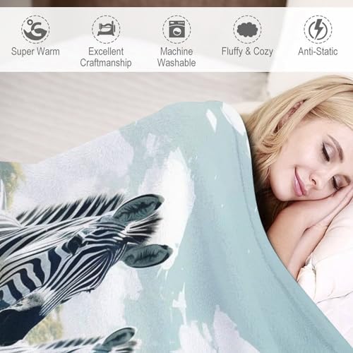 Plaid polaire zèbre en flannel haut de gamme doux et moelleux pour lit - 4