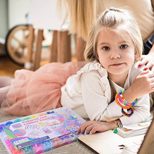 Kit borracha | Elásticos trança arco-íris,Ótimo kit recarga para fazer pulseiras para meninas presen