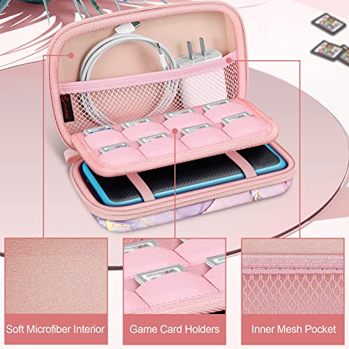 Image of Fintie Carrying Case for Nintendo New 2DS XL LL /New 3DS / 2DS / 3DS XL LL, Protective Hard Shell Portable Travel Cover Pouch with Game Card Slots & Inner Pocket, Dreamy Marble