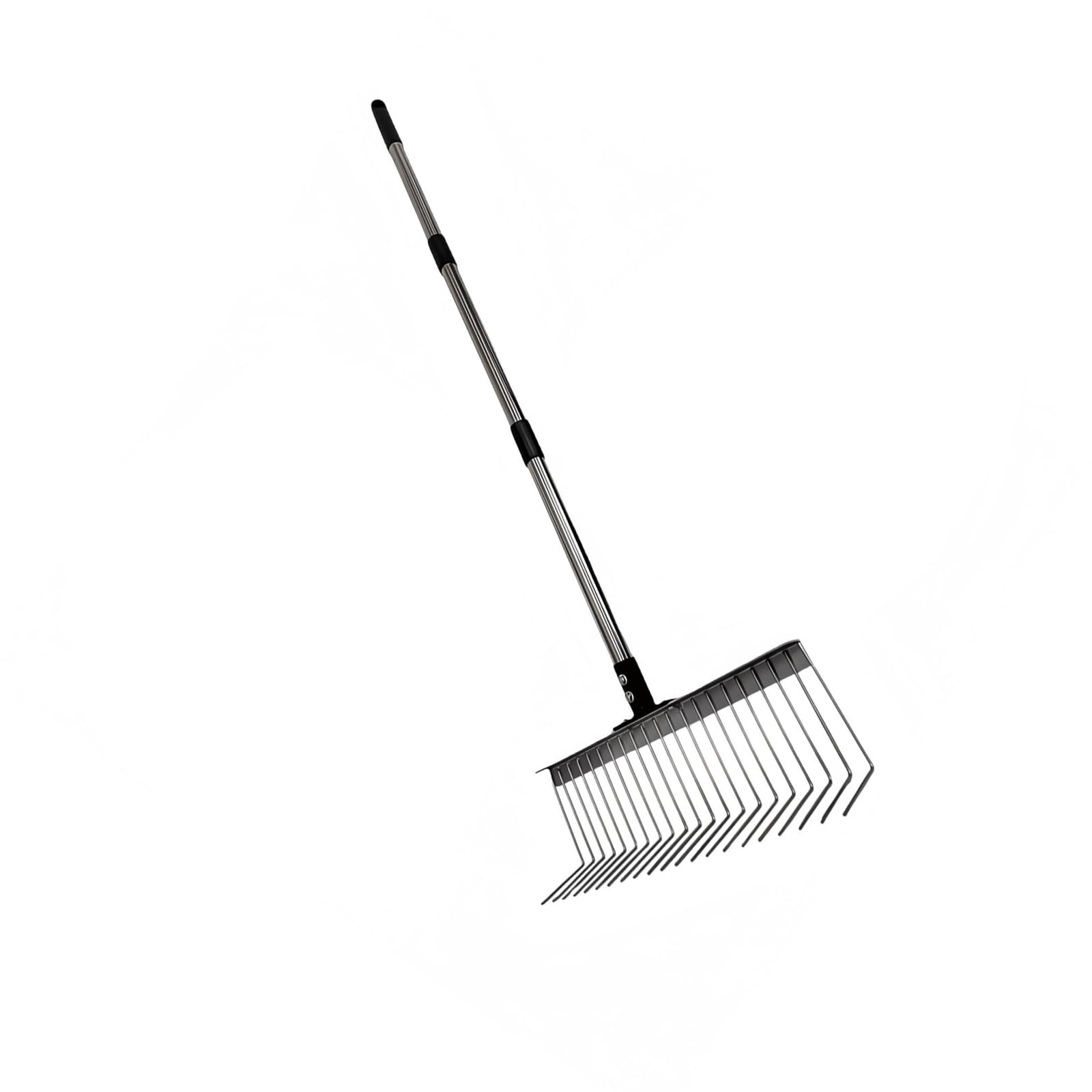Trwałe metalowe grabie z ergonomicznym uchwytem do ogrodnictwa, pielęgnacji trawy, usuwania odchodów zwierząt i zbierania twardych zanieczyszczeń. Ergonomiczny uchwyt grabi.