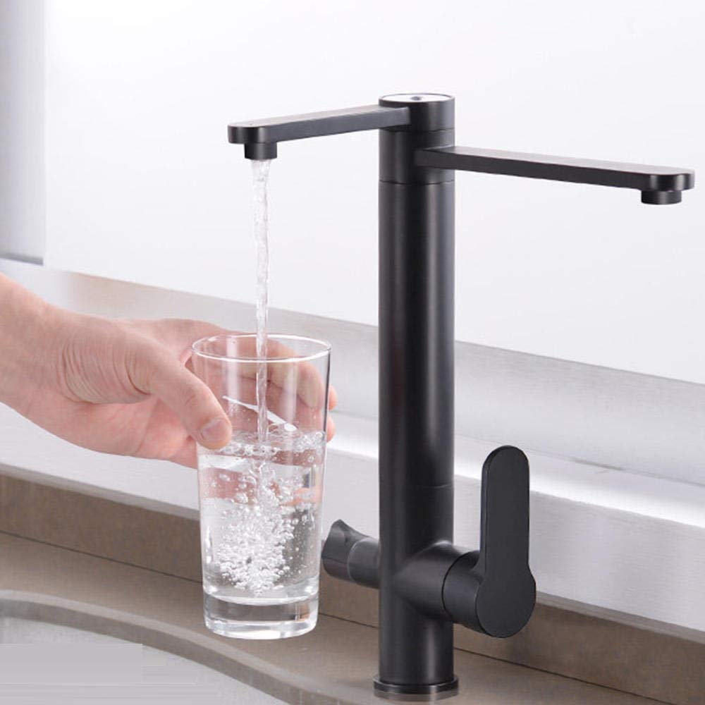 Wiquybml 3 Way Kitchen Faucet Brass Water Purifier Rotatable Tap For Hot & Cold Direct Drinking Durable Sink Mixer
