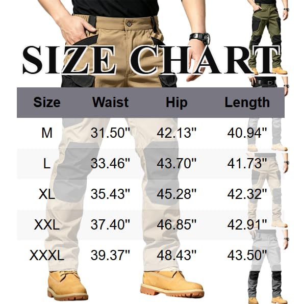 Mens Work Pants Ripstop Construction Waterproof Tactical Cargo Pants - image 6