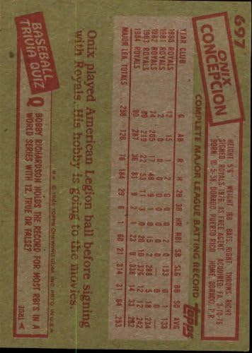 Miniatura 2 de 1985 Topps Baseball Card #697 Onix Concepcion
