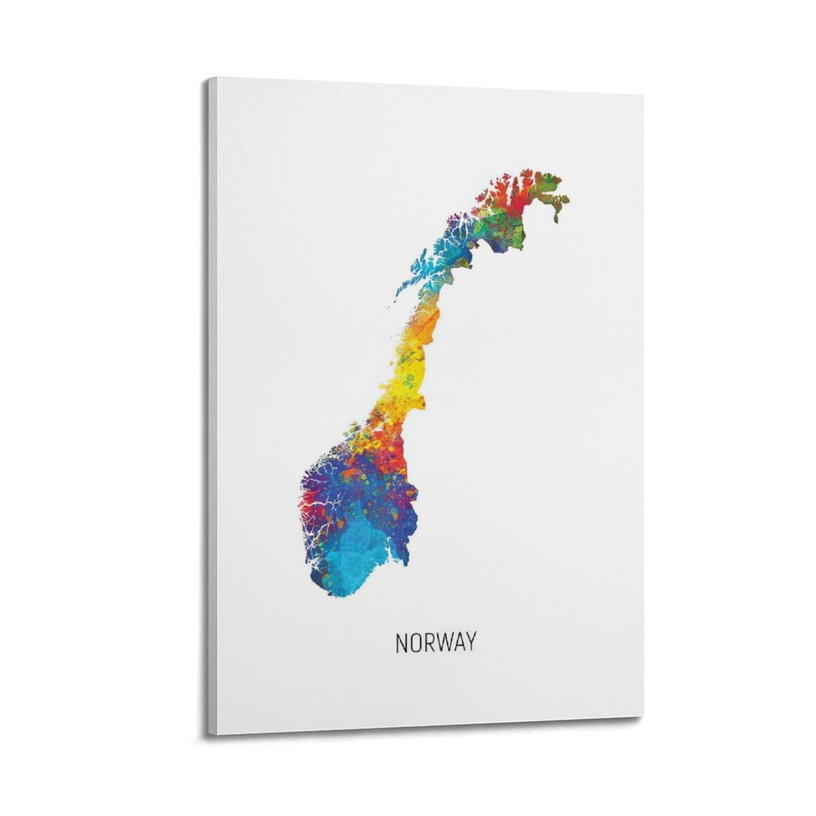 MJZLQN Map Poster Norway in Watercolor Poster Decorative Painting Canvas Wall Posters And Art Picture Print Modern Family Bedroom Decor Posters 08x12inch(20x30cm)