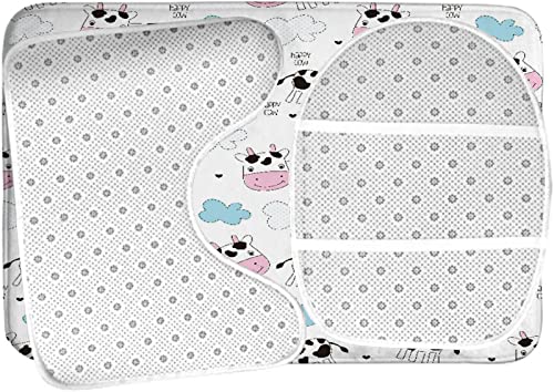 Badezimmerteppich-Set, 3-teilig, Happy Cow-Muster, waschbare Badeteppiche, rutschfest, mit Rückenpolster, Konturteppich und Toilettendeckelbezug – Bild 6