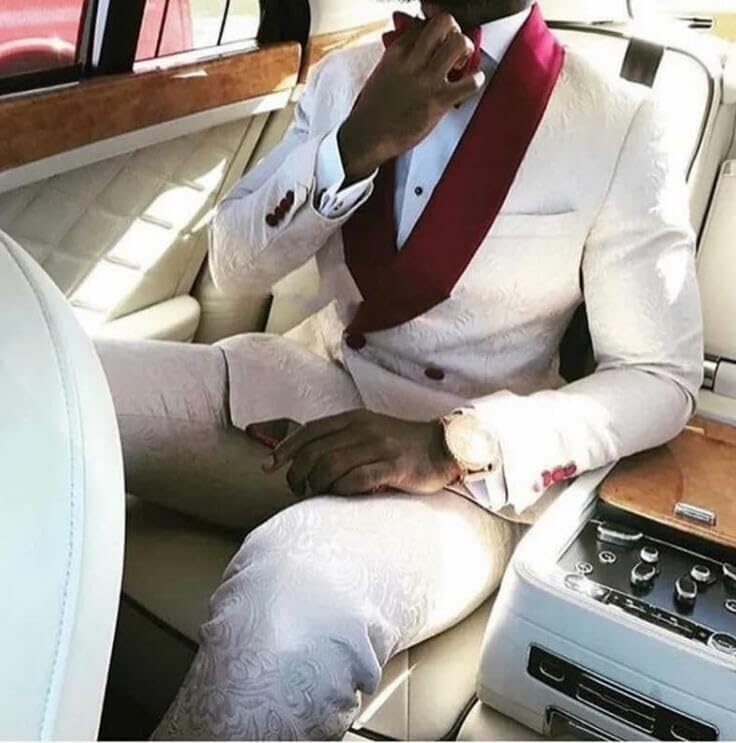 Men's 2 Piece Double Breasted Shawl Lapel Suit Jacquard Tuxedo for Wedding Business Blazer Casual Suit ALV233