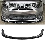 Fancemot Gloss Black Front Lip Compatible with Jeep Grand Cherokee SRT 2014–2021 & Trackhawk 2017-2021, Splitter Spoiler Diffuser Protector Wing Body Kit