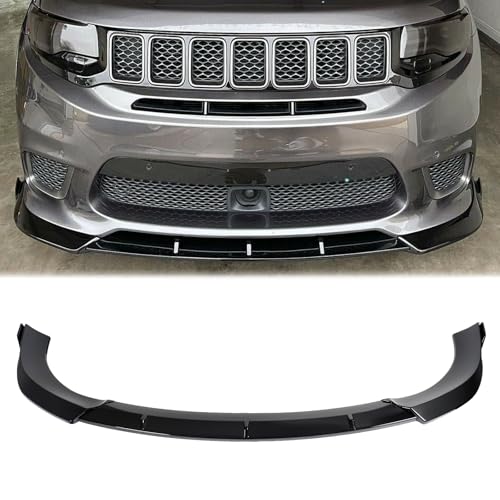 Fancemot Gloss Black Front Lip Compatible with Jeep Grand Cherokee SRT 2014–2021 & Trackhawk 2017-2021, Splitter Spoiler Diffuser Protector Wing Body Kit