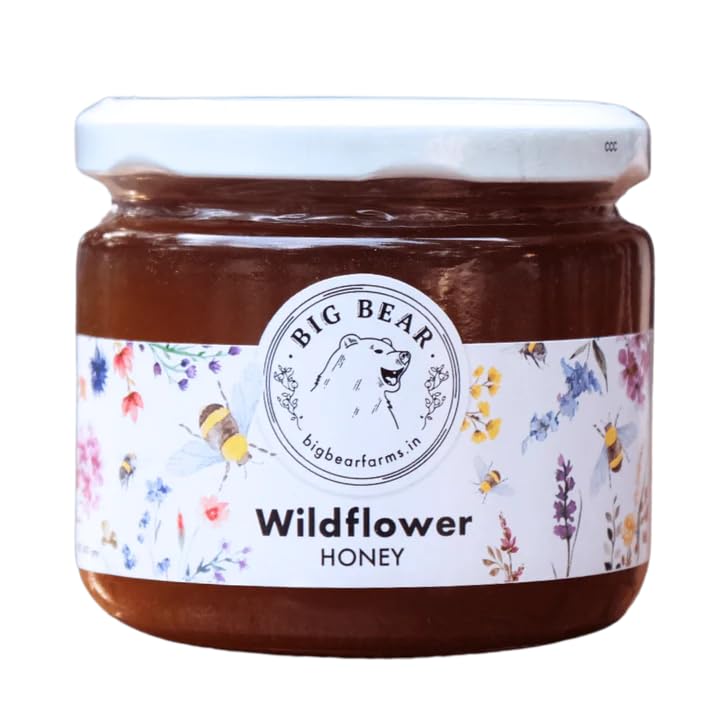 Big Bear Farms Wildflower Honey | 100% Pure & Natural | Multi Floral Himalayan Honey | Unadulterated, Unpasteurized | No Additives | Glass Jar (400 Gram) (B0CVQBRR2C) Amazon Price History, Amazon Price Tracker