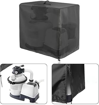 For Intex For Krystal Pool Pump Cover, Waterproof Sand Filter Protection, 420D Oxford Cloth, Black, 55X50x62cm, Pool Sand Filter Maintenance