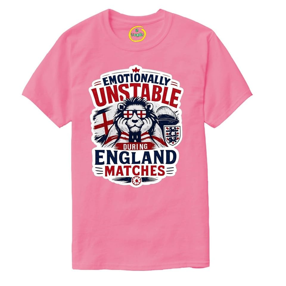 England 2026 World Cup T-Shirt - Emotionally Unstable During England Matches Tee Baby Pink