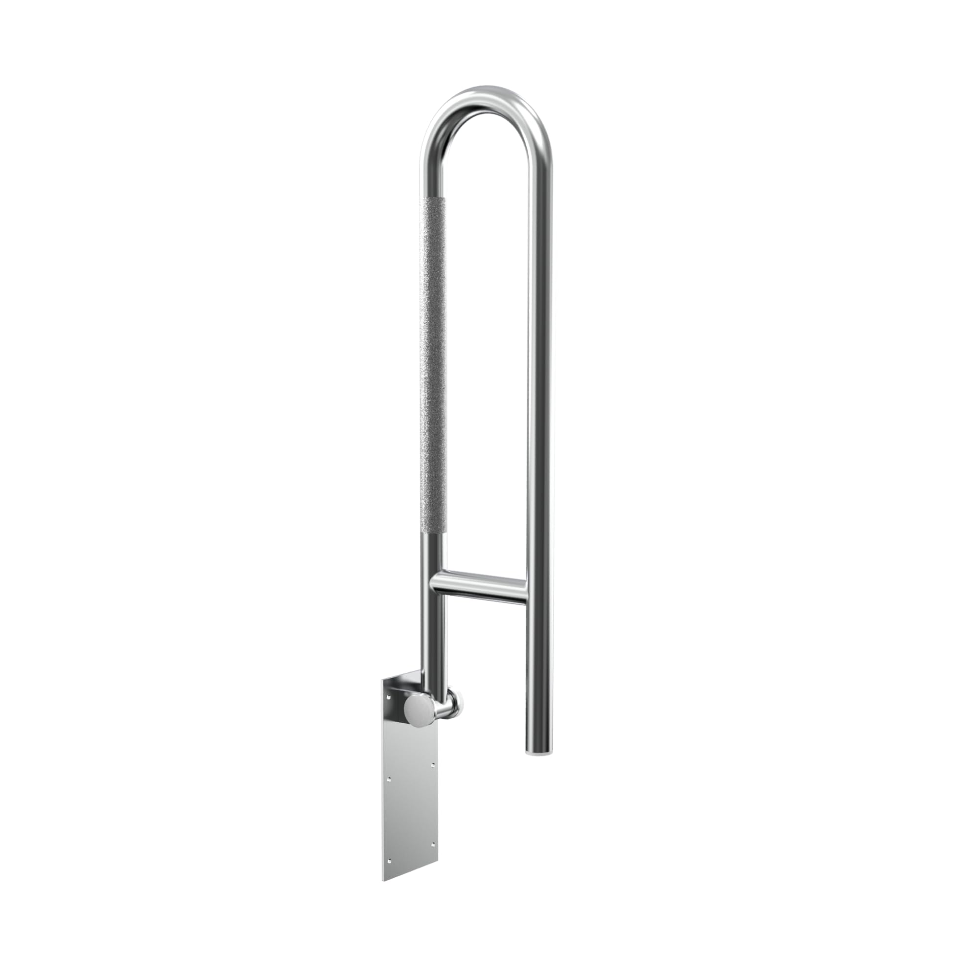 Barra de agarre abatible para baño, acero inoxidable con agarre texturizado, 76,2 cm