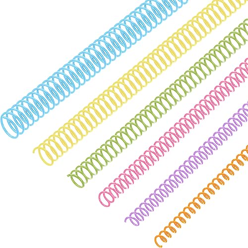 Leinuosen 120 Pack Plastic Spiral Binding Coils Kit Spirals Multi Size Coils for Binding Binder Combs Spines(1/4 5/16 3/8 1/2 5/8 3/4 Inch Colorful)