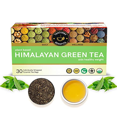 TEACURRY Himalayan Green Tea 30 Pyramid Tea Bags Himalayan Green