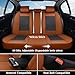 Coverado Car Seat Covers Full Set, Nappa Leather Seat Covers for Car, Waterproof Car Seat Protector with Lumbar Support, Automotive Seat Covers Universal Fit for Most Cars SUV Trucks (Brown-Black)