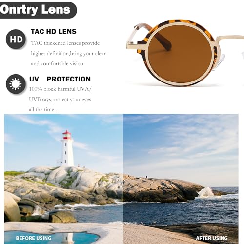 Onrtry Round Sunglasses for Men Women Hippie Small Circle Sun Glasses Red Lens Glasses3