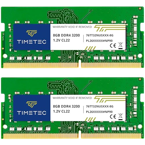 Image of Timetec Premium 16GB KIT (2x8GB) DDR4 3200MHz (PC4-3200AA) PC4-25600 SODIMM Laptop RAM - 260-Pin 1.2V CL22 Non-ECC Unbuffered Memory Module for Laptop, Notebook, Mini PC, All-in-One
