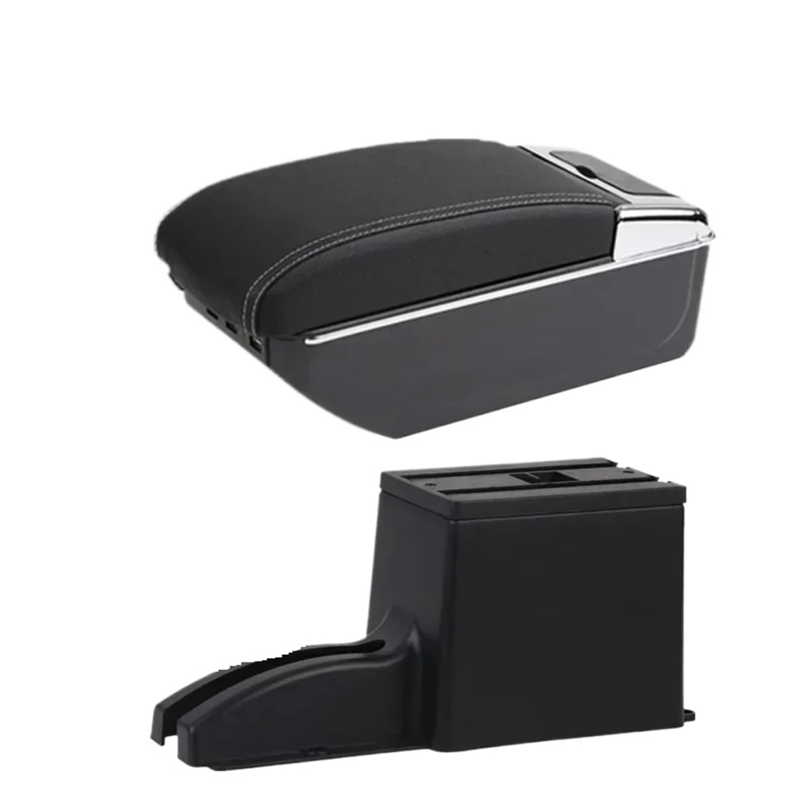 Ggwqoops Car Armrests For Lada For Granta For Kalina Car Storage Box Interior Retrofit Accessories Armrest Box(D white line 7USB)